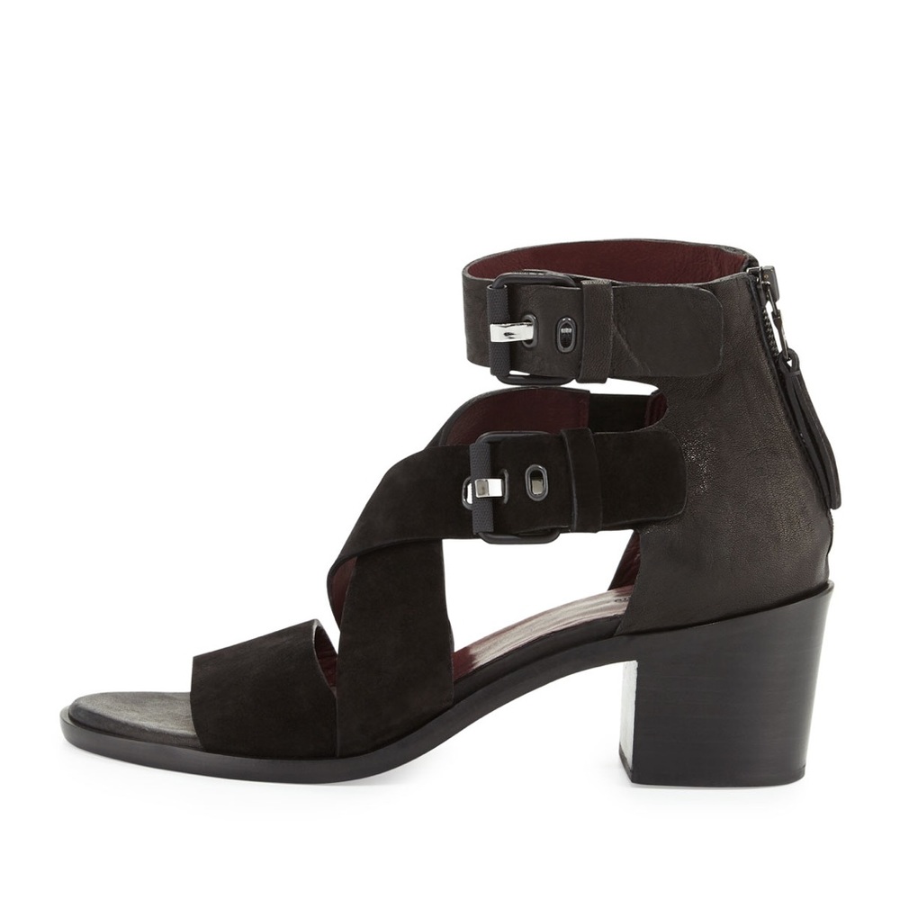 Rag & Bone Madrid City Sandal in black suede and leather
